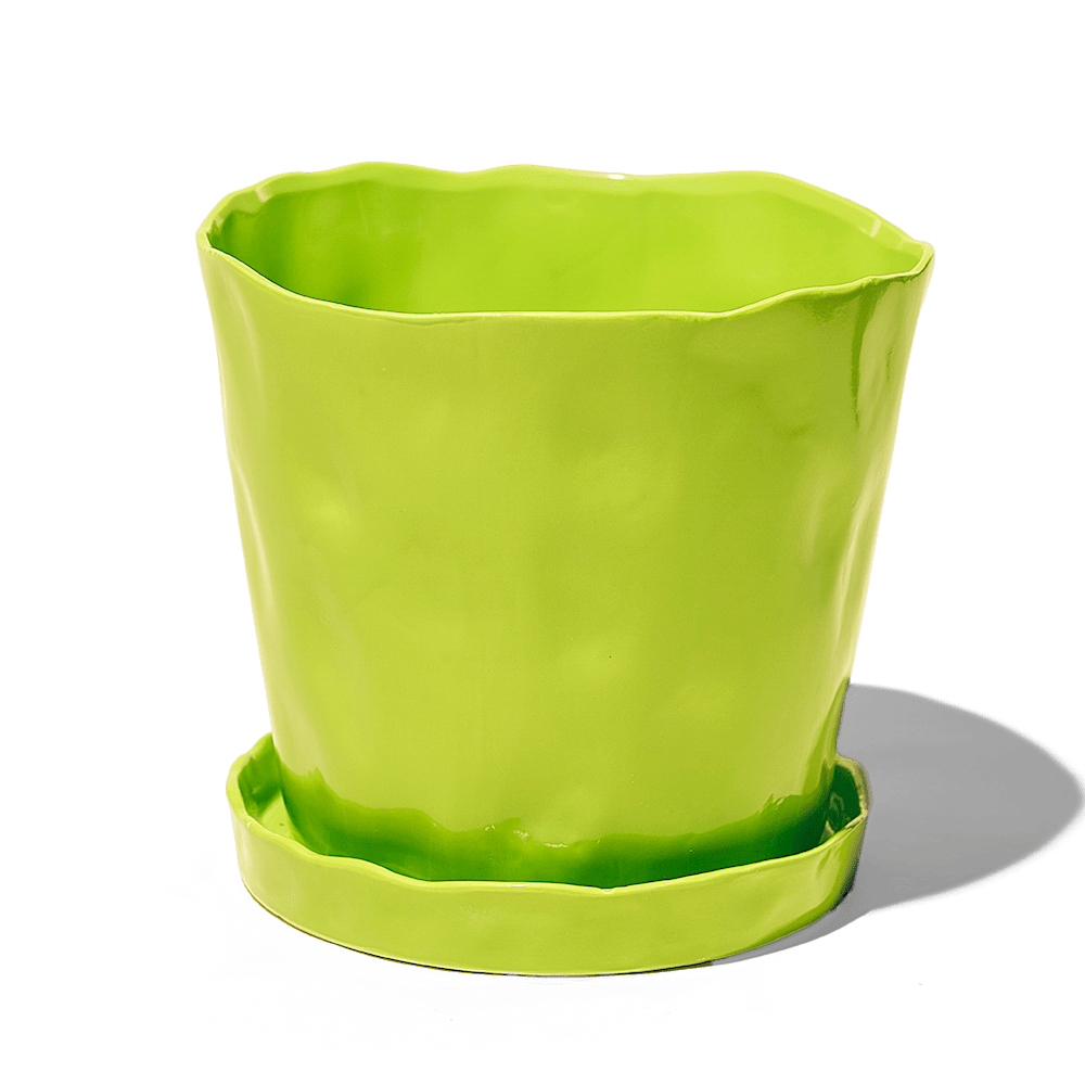 Tika Ceramic Pot & Saucer Set With Drainage - Chive Ceramics Studio - Pots - Chive Ceramics Studio