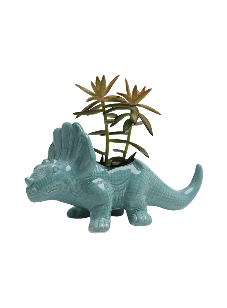 Triceratops Ceramic Indoor Plant Pot for Succulents - Chive Ceramics Studio - Pots - Chive Ceramics Studio