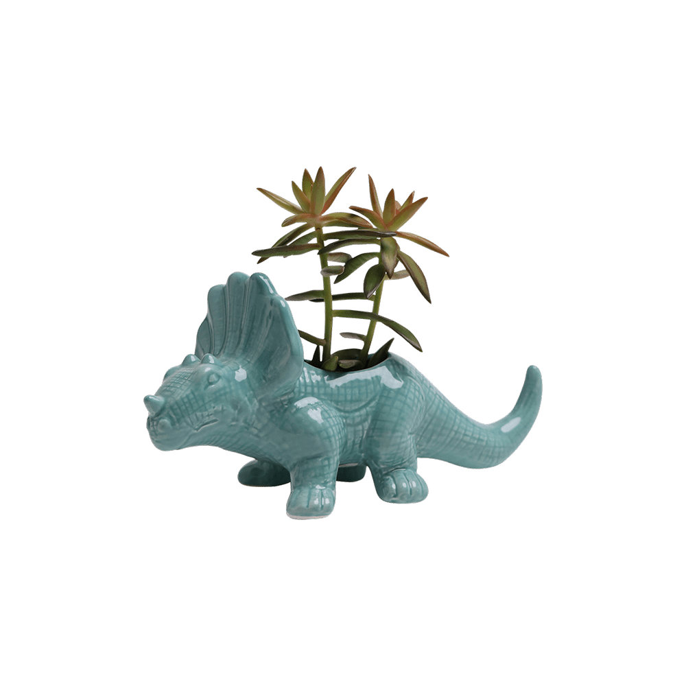 Triceratops Ceramic Indoor Plant Pot for Succulents - Chive Ceramics Studio - Pots - Chive Ceramics Studio