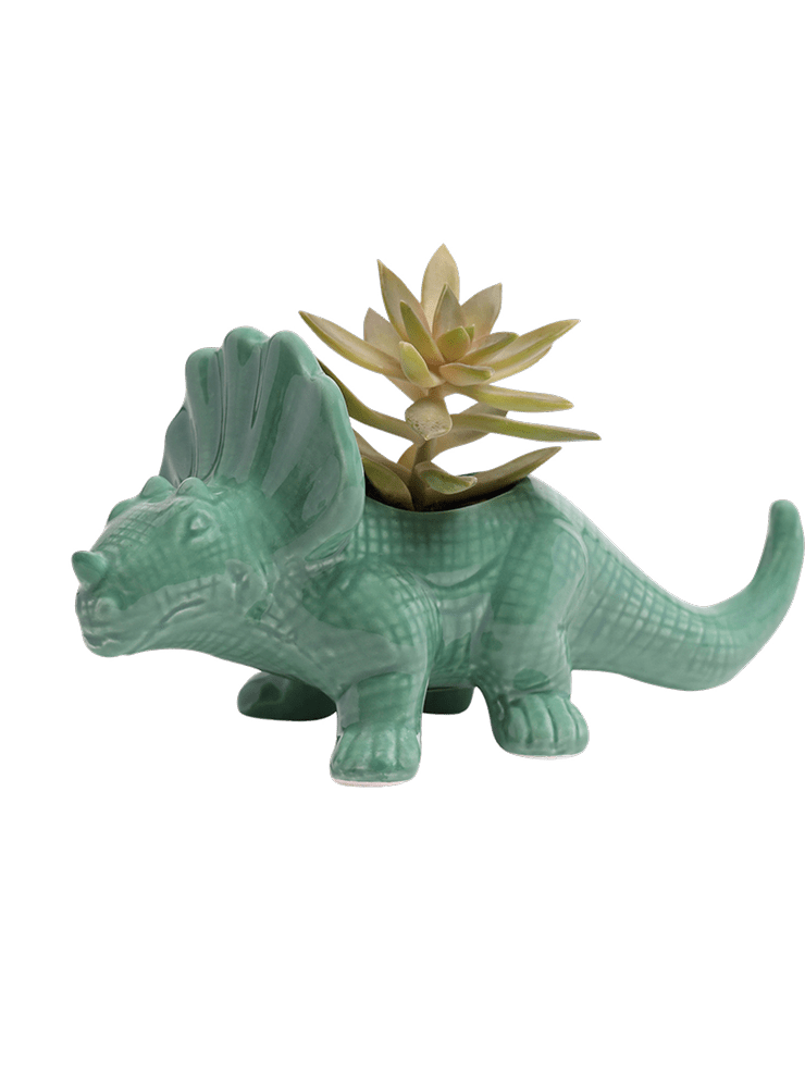 Triceratops Ceramic Indoor Plant Pot for Succulents - Chive Ceramics Studio - Pots - Chive Ceramics Studio