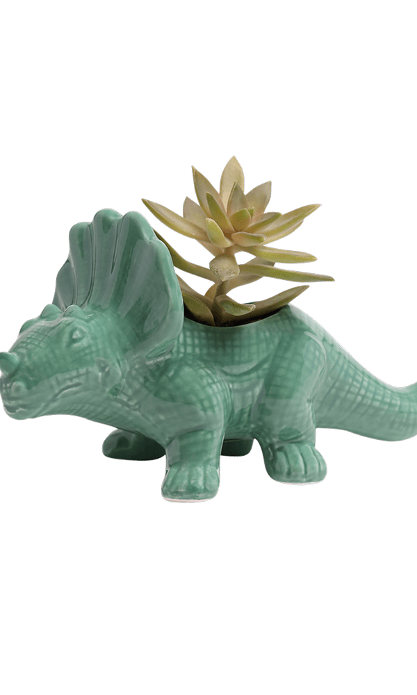 Triceratops Ceramic Indoor Plant Pot for Succulents - Chive Ceramics Studio - Pots - Chive Ceramics Studio