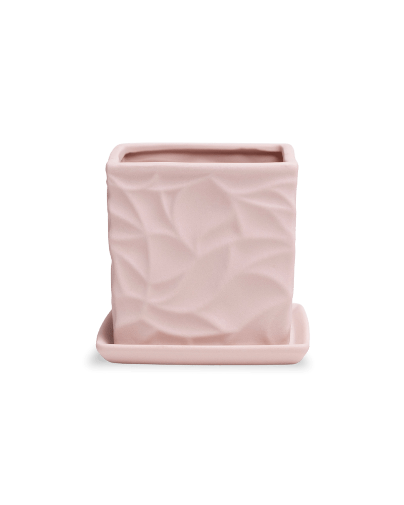 Virago 3.5" Porcelain Pot With Drainage Hole And Saucer - Chive Ceramics Studio - Pots - Chive Ceramics Studio