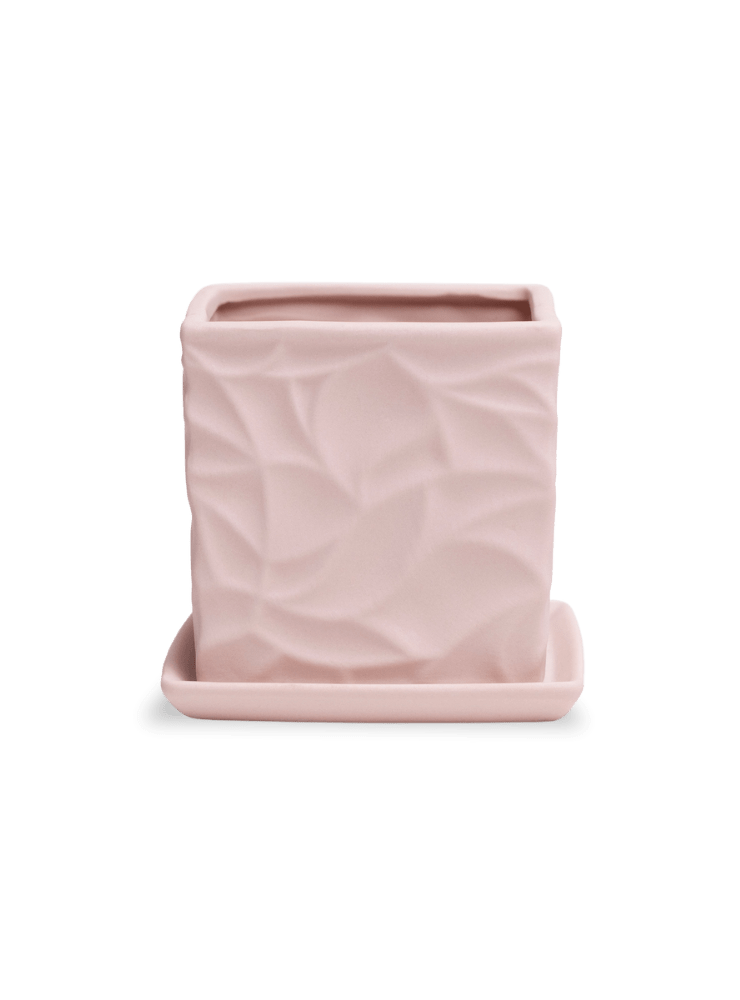 Virago 3.5" Porcelain Pot With Drainage Hole And Saucer - Chive Ceramics Studio - Pots - Chive Ceramics Studio