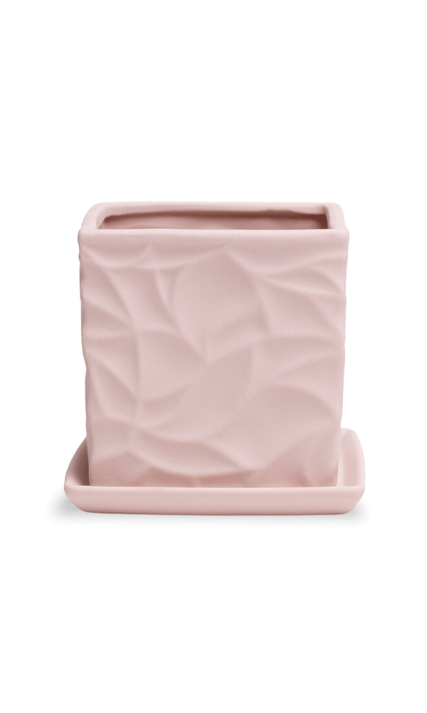 Virago 3.5" Porcelain Pot With Drainage Hole And Saucer - Chive Ceramics Studio - Pots - Chive Ceramics Studio