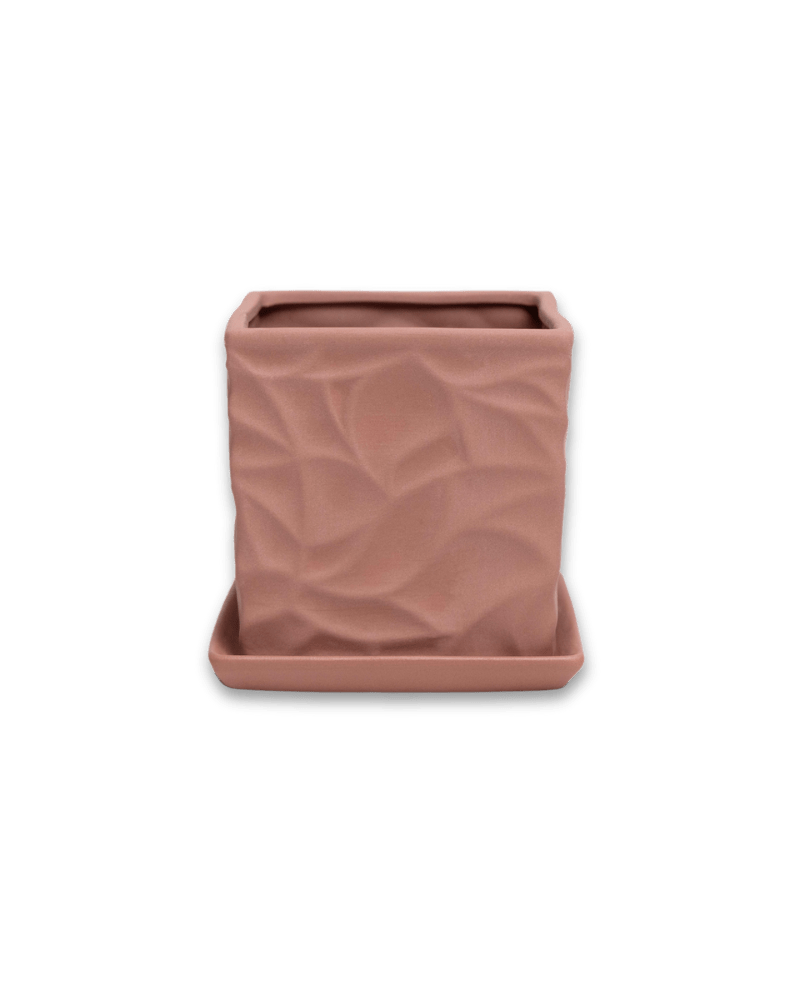 Virago 3.5" Porcelain Pot With Drainage Hole And Saucer - Chive Ceramics Studio - Pots - Chive Ceramics Studio