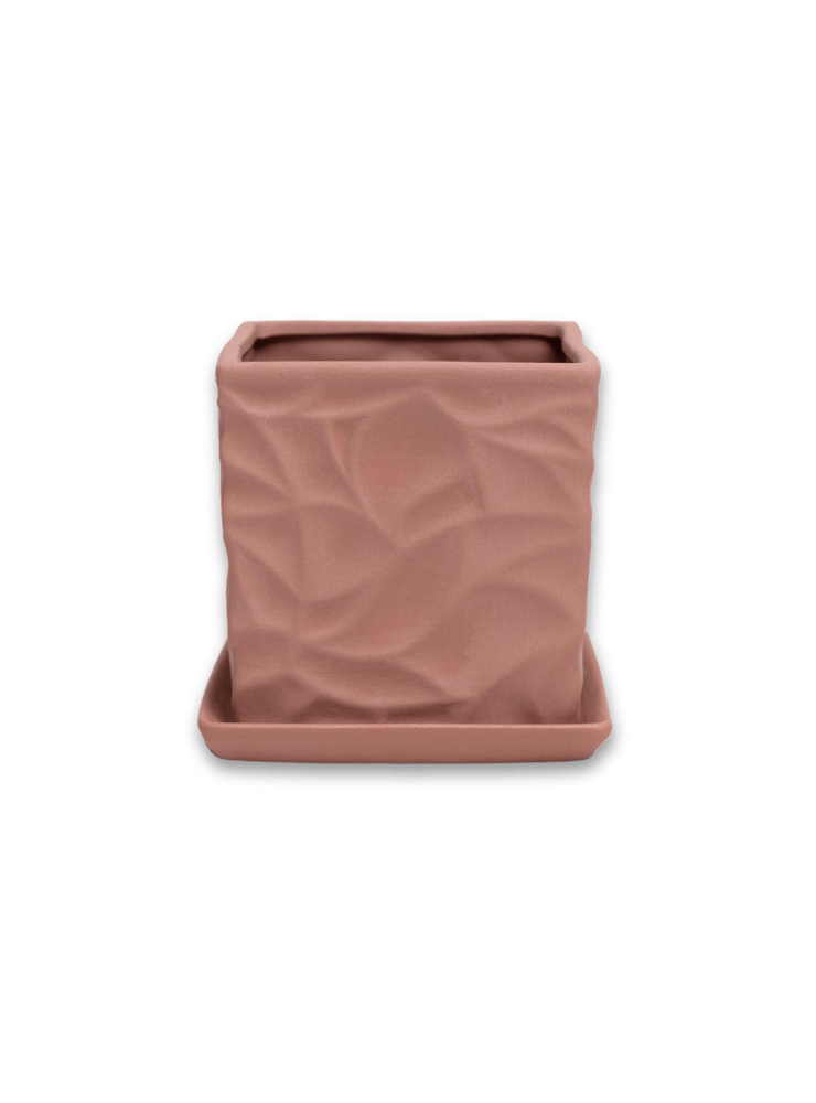 Virago 3.5" Porcelain Pot With Drainage Hole And Saucer - Chive Ceramics Studio - Pots - Chive Ceramics Studio