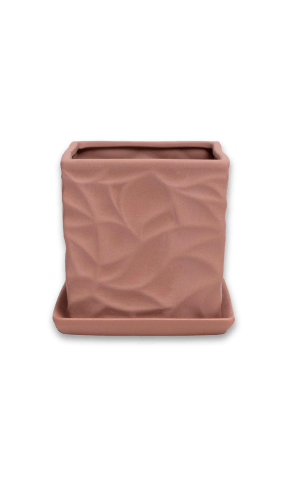 Virago 3.5" Porcelain Pot With Drainage Hole And Saucer - Chive Ceramics Studio - Pots - Chive Ceramics Studio