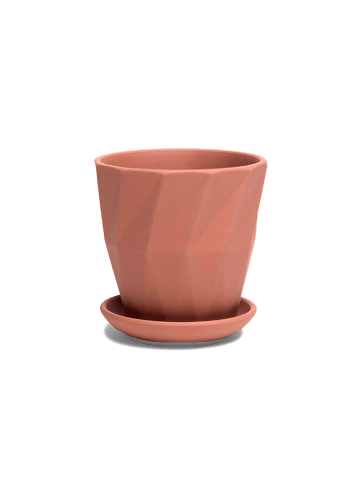 Virago 3.5" Porcelain Pot With Drainage Hole And Saucer - Chive Ceramics Studio - Pots - Chive Ceramics Studio