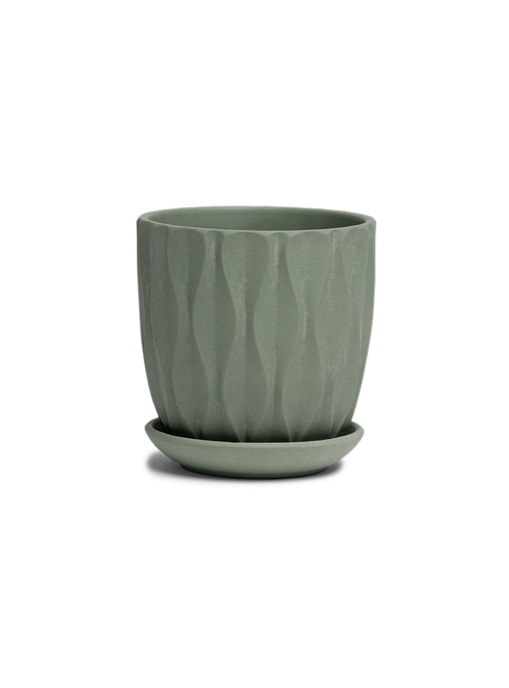 Virago 3.5" Porcelain Pot With Drainage Hole And Saucer - Chive Ceramics Studio - Pots - Chive Ceramics Studio