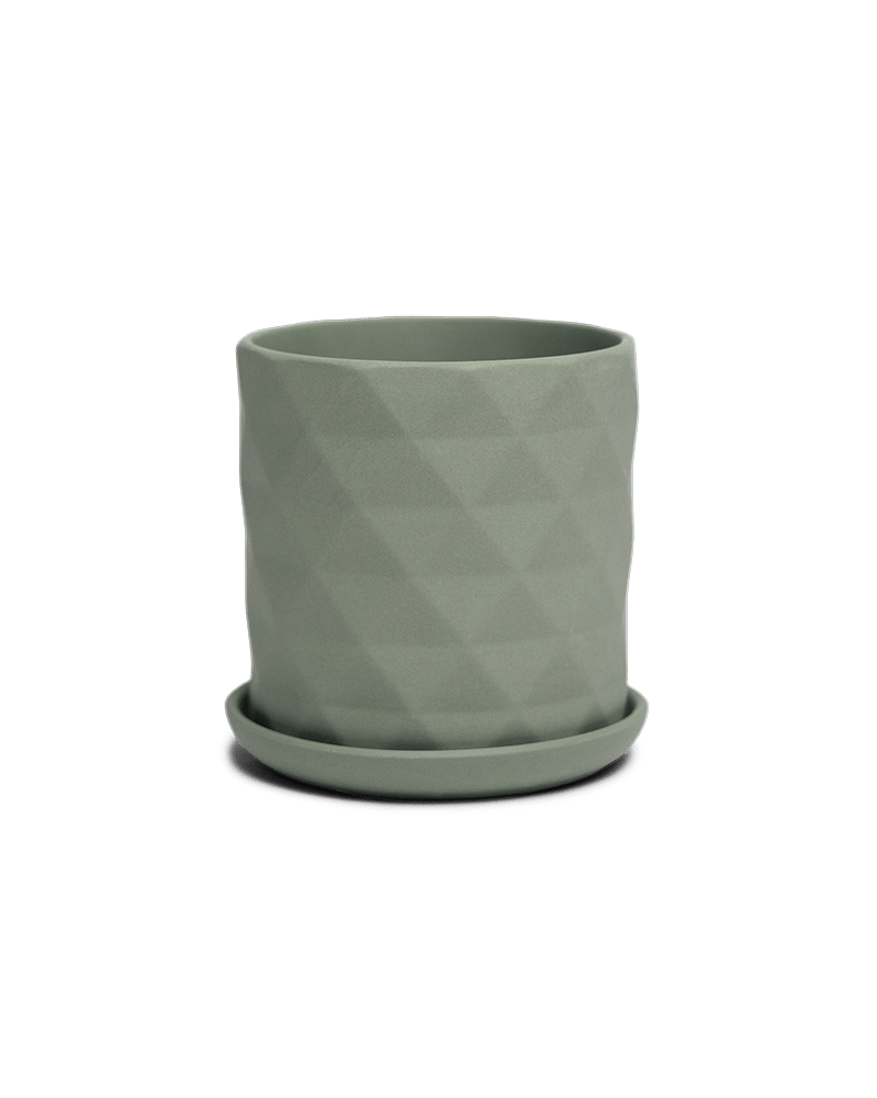 Virago 3.5" Porcelain Pot With Drainage Hole And Saucer - Chive Ceramics Studio - Pots - Chive Ceramics Studio