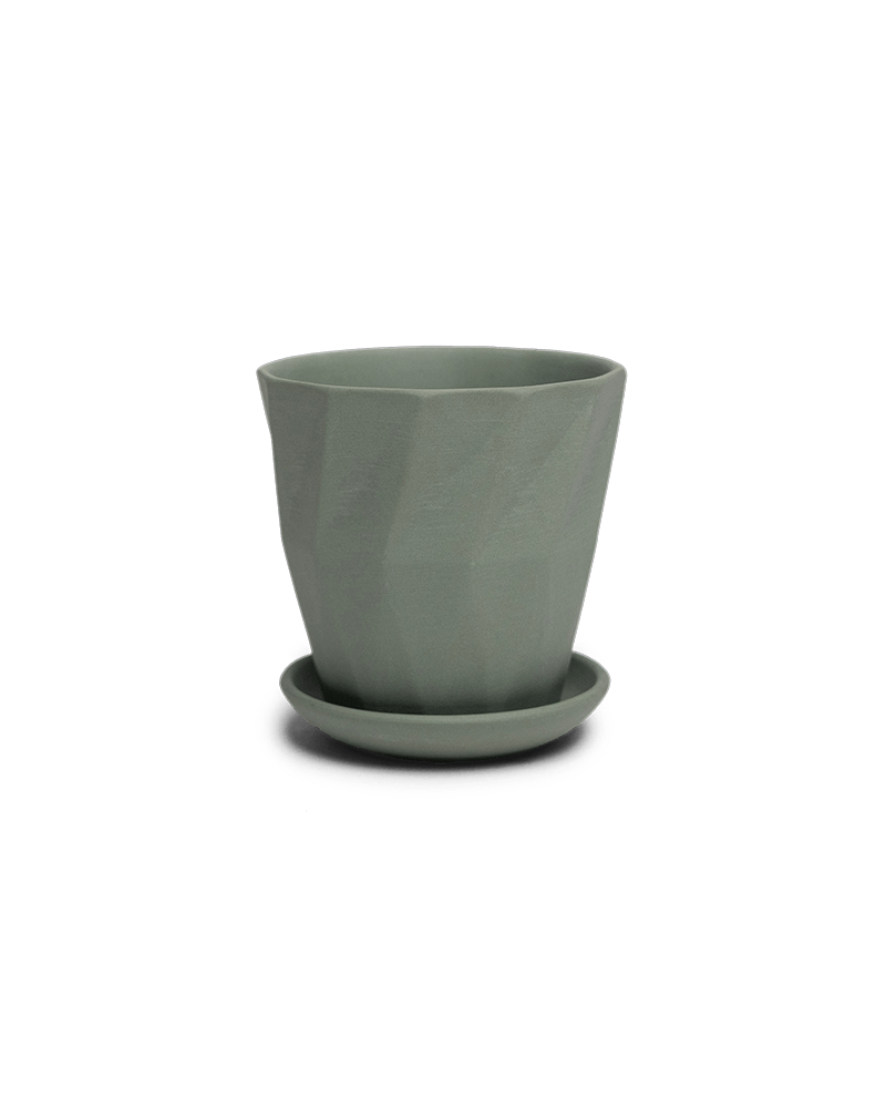 Virago 3.5" Porcelain Pot With Drainage Hole And Saucer - Chive Ceramics Studio - Pots - Chive Ceramics Studio