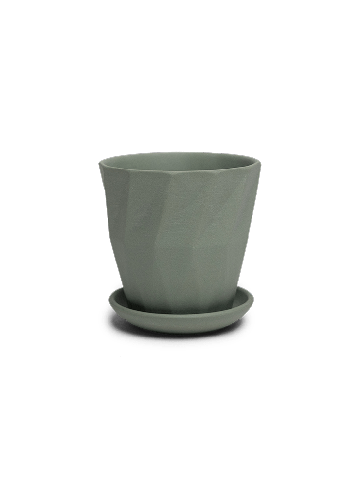 Virago 3.5" Porcelain Pot With Drainage Hole And Saucer - Chive Ceramics Studio - Pots - Chive Ceramics Studio