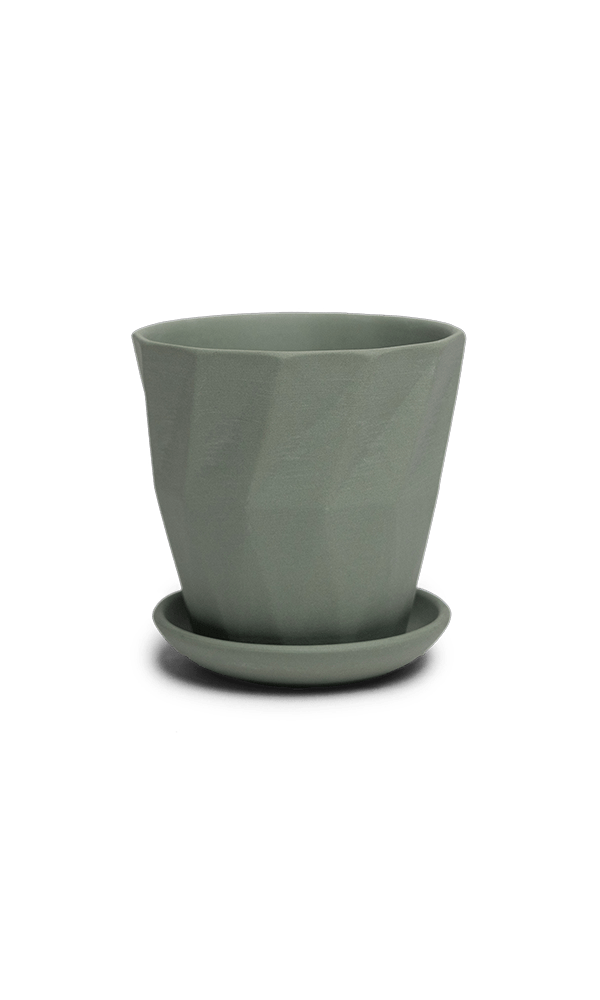 Virago 3.5" Porcelain Pot With Drainage Hole And Saucer - Chive Ceramics Studio - Pots - Chive Ceramics Studio