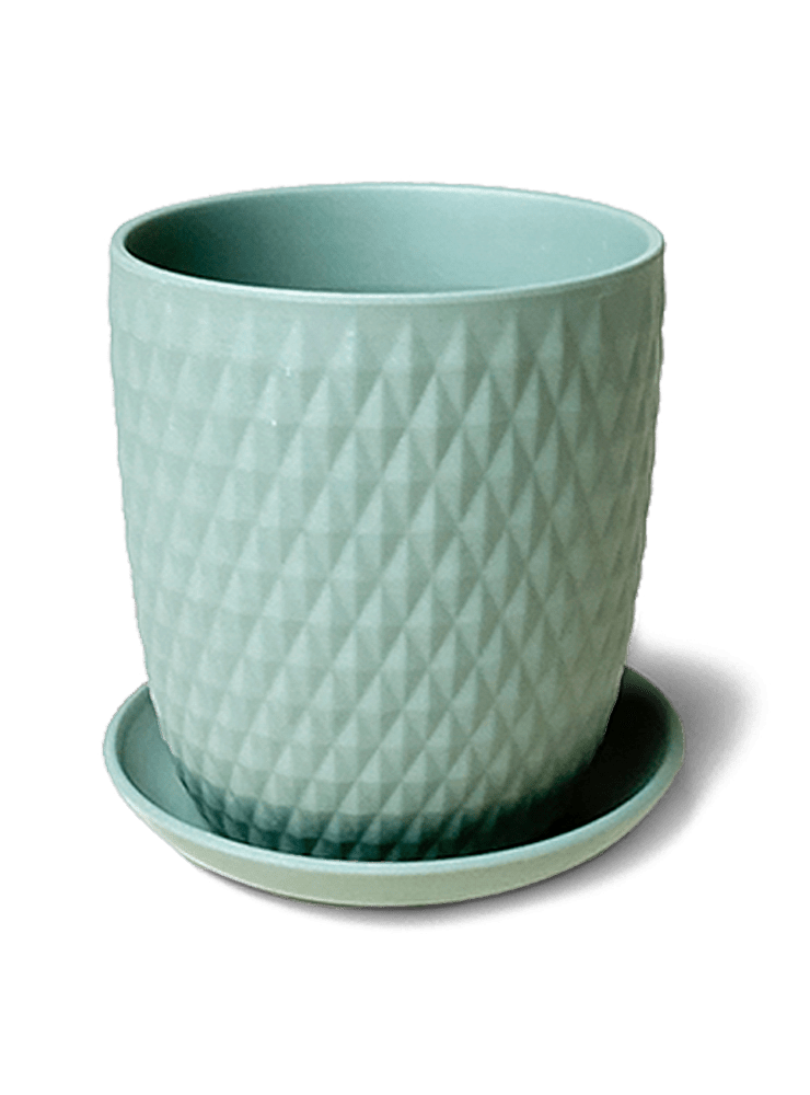 Virago 3.5" Porcelain Pot With Drainage Hole And Saucer - Chive Ceramics Studio - Pots - Chive Ceramics Studio