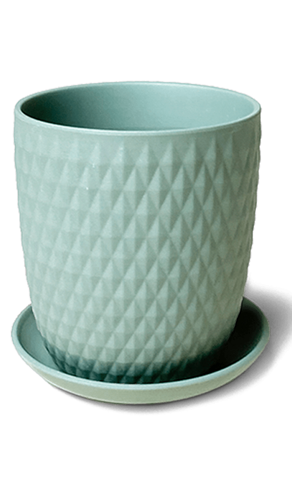 Virago 3.5" Porcelain Pot With Drainage Hole And Saucer - Chive Ceramics Studio - Pots - Chive Ceramics Studio