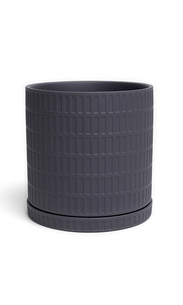 Virago Porcelain Large Indoor Pot With Drainage Hole And Saucer - Chive Ceramics Studio - Pots - Chive US