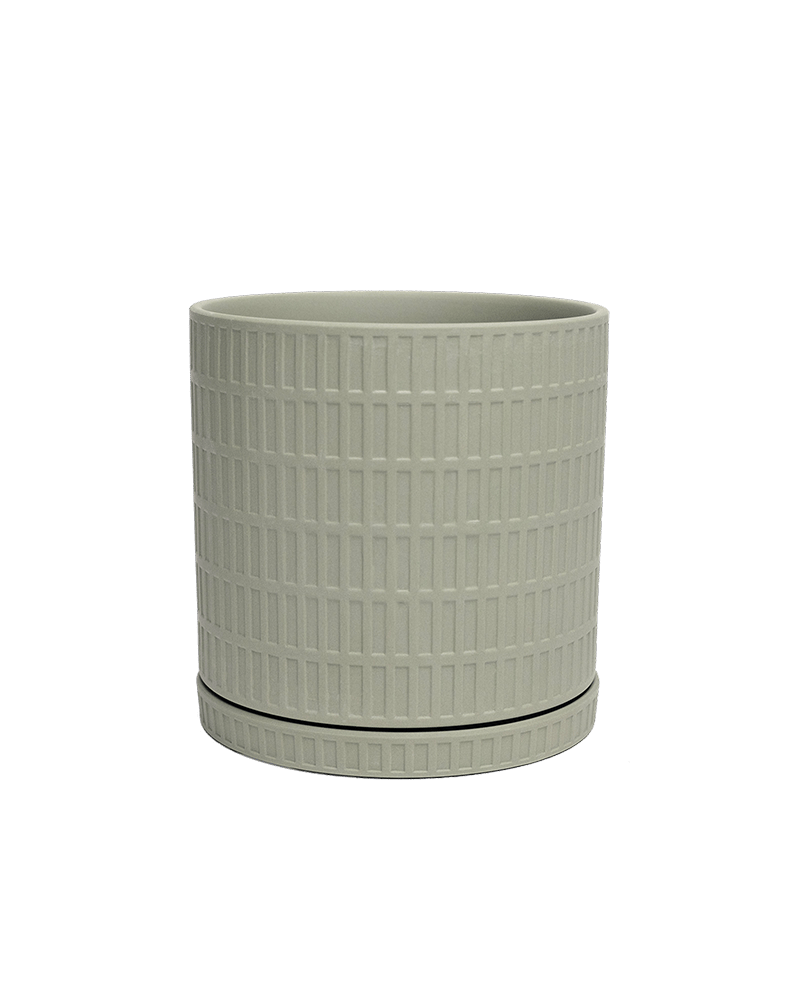 Virago Porcelain Large Indoor Pot With Drainage Hole And Saucer - Chive Ceramics Studio - Pots - Chive US