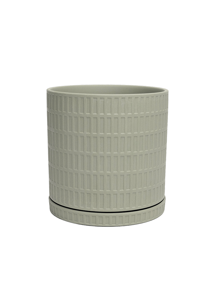 Virago Porcelain Large Indoor Pot With Drainage Hole And Saucer - Chive Ceramics Studio - Pots - Chive US