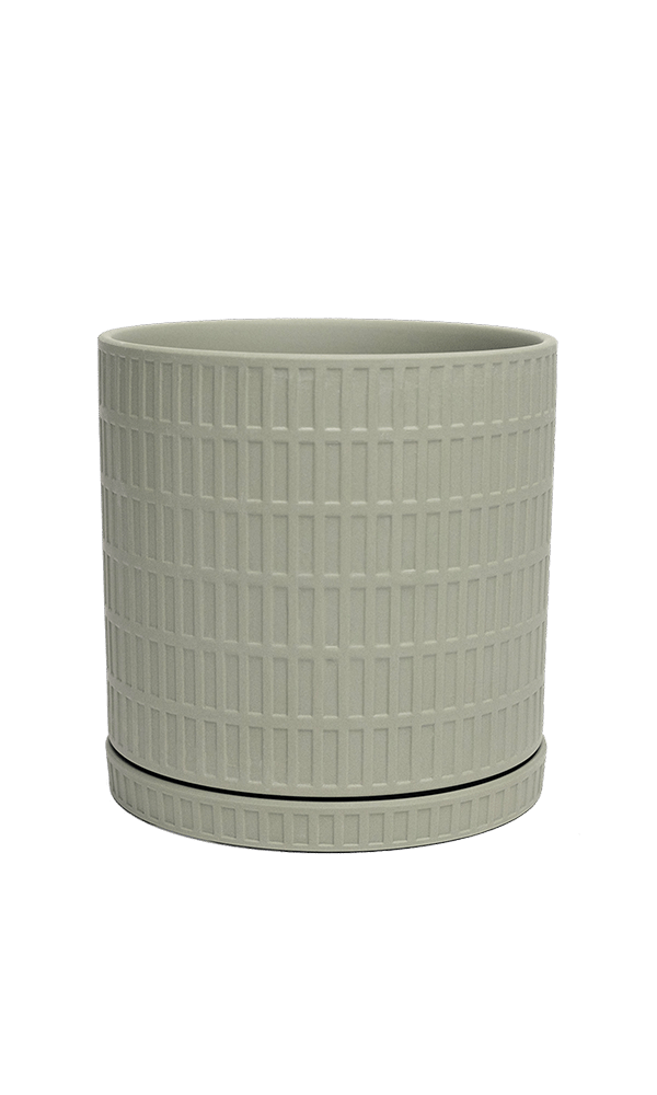 Virago Porcelain Large Indoor Pot With Drainage Hole And Saucer - Chive Ceramics Studio - Pots - Chive US