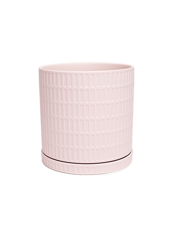 Virago Porcelain Large Indoor Pot With Drainage Hole And Saucer - Chive Ceramics Studio - Pots - Chive US