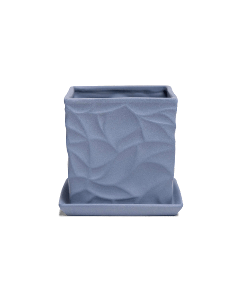 Virago 3.5" Porcelain Pot With Drainage Hole And Saucer - Chive Ceramics Studio - Pots - Chive Ceramics Studio