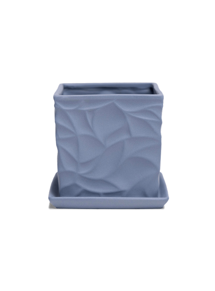 Virago 3.5" Porcelain Pot With Drainage Hole And Saucer - Chive Ceramics Studio - Pots - Chive Ceramics Studio