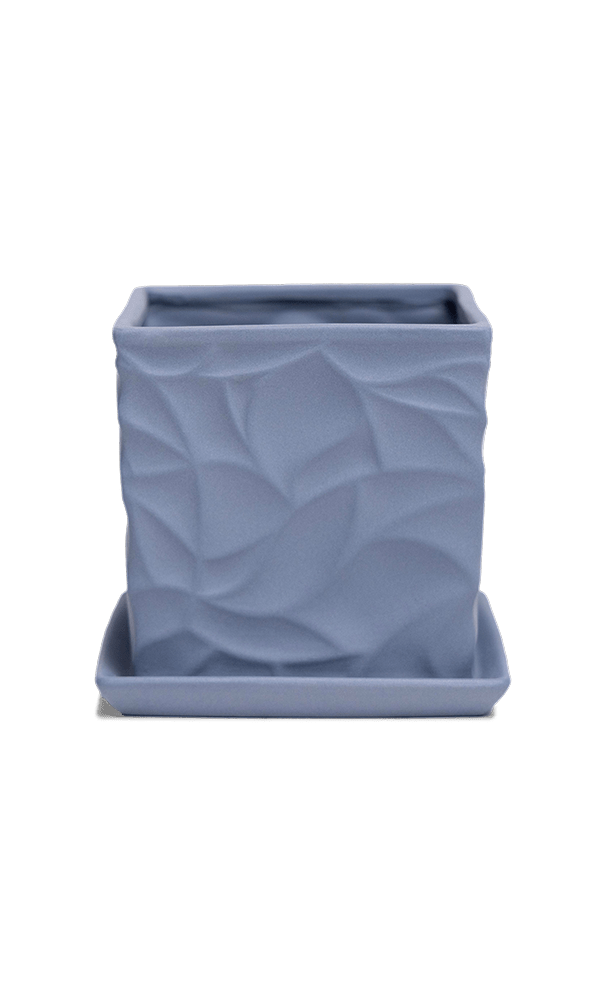 Virago 3.5" Porcelain Pot With Drainage Hole And Saucer - Chive Ceramics Studio - Pots - Chive Ceramics Studio