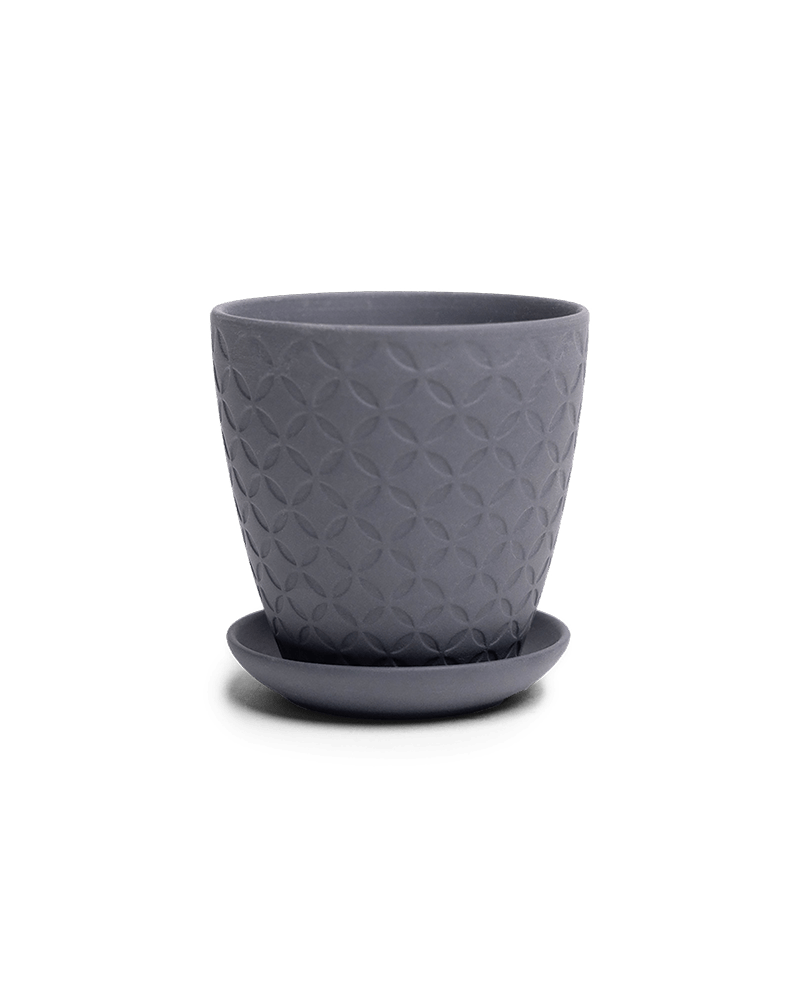 Virago 3.5" Porcelain Pot With Drainage Hole And Saucer - Chive Ceramics Studio - Pots - Chive Ceramics Studio