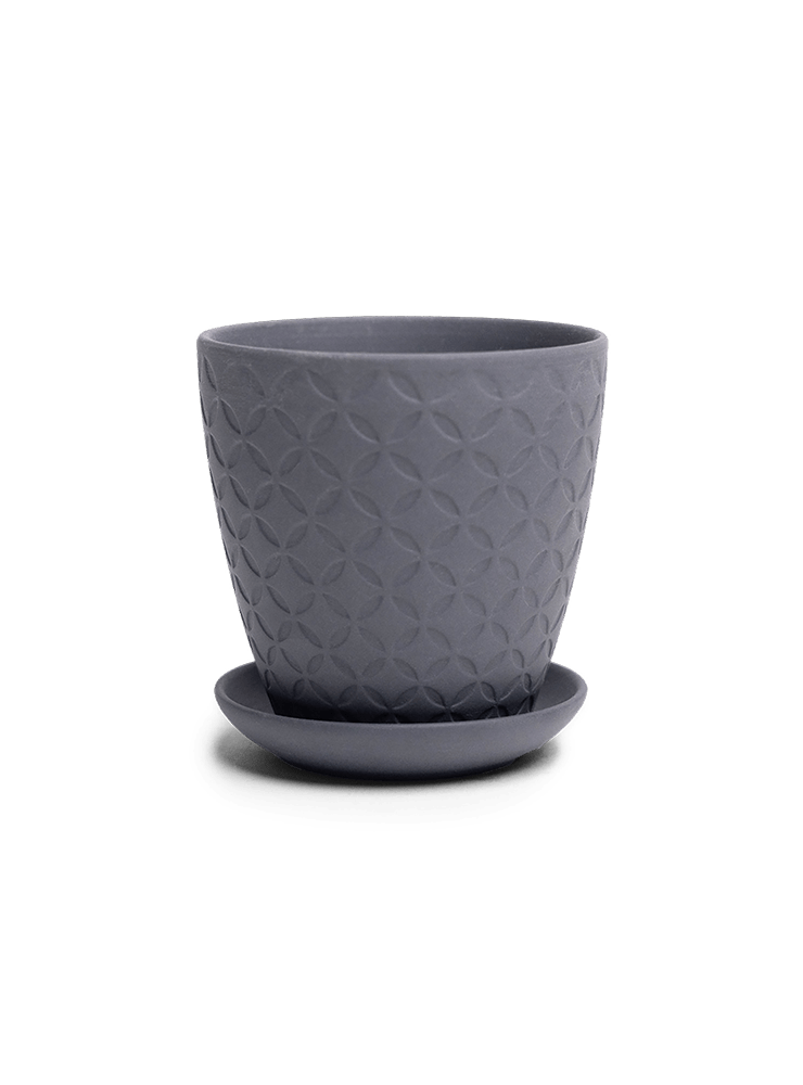 Virago 3.5" Porcelain Pot With Drainage Hole And Saucer - Chive Ceramics Studio - Pots - Chive Ceramics Studio