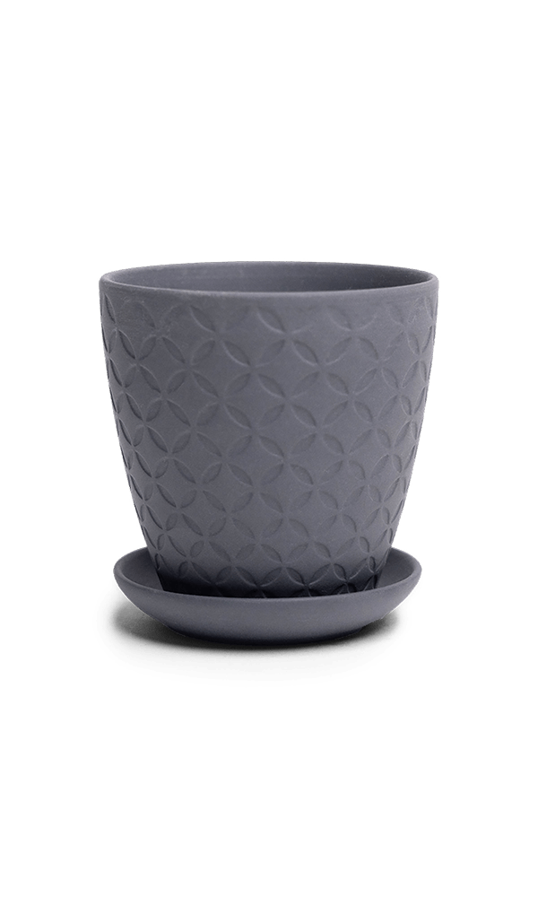 Virago 3.5" Porcelain Pot With Drainage Hole And Saucer - Chive Ceramics Studio - Pots - Chive Ceramics Studio