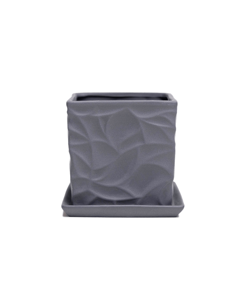 Virago 3.5" Porcelain Pot With Drainage Hole And Saucer - Chive Ceramics Studio - Pots - Chive Ceramics Studio