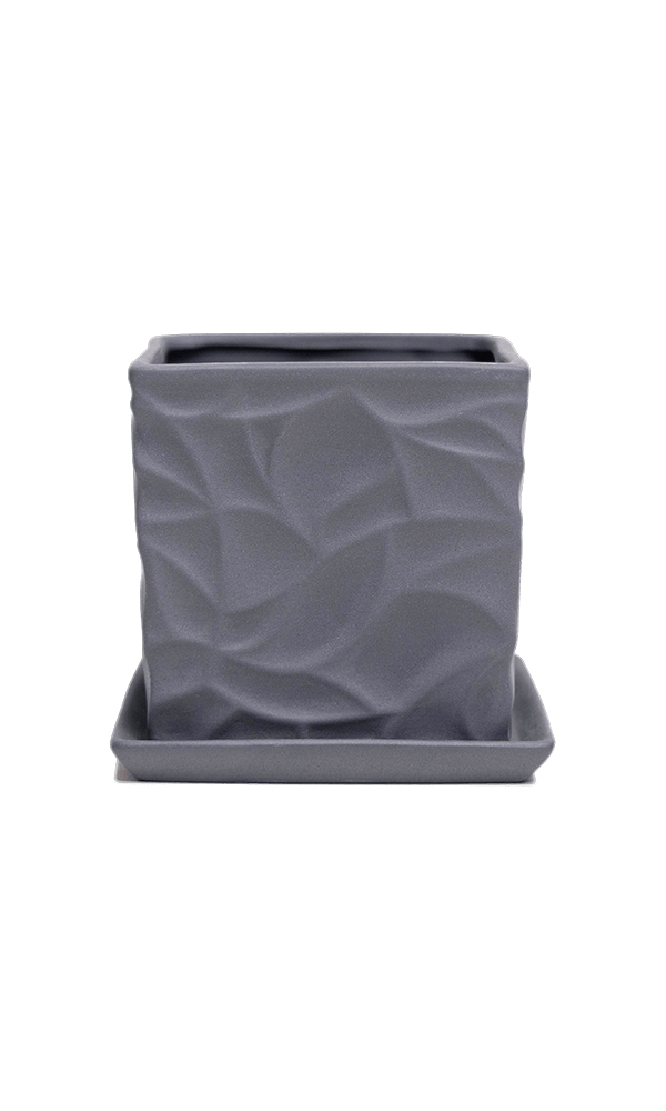 Virago 3.5" Porcelain Pot With Drainage Hole And Saucer - Chive Ceramics Studio - Pots - Chive Ceramics Studio