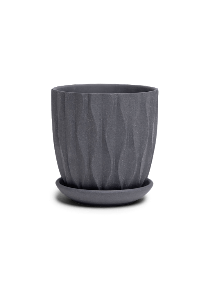 Virago 3.5" Porcelain Pot With Drainage Hole And Saucer - Chive Ceramics Studio - Pots - Chive Ceramics Studio