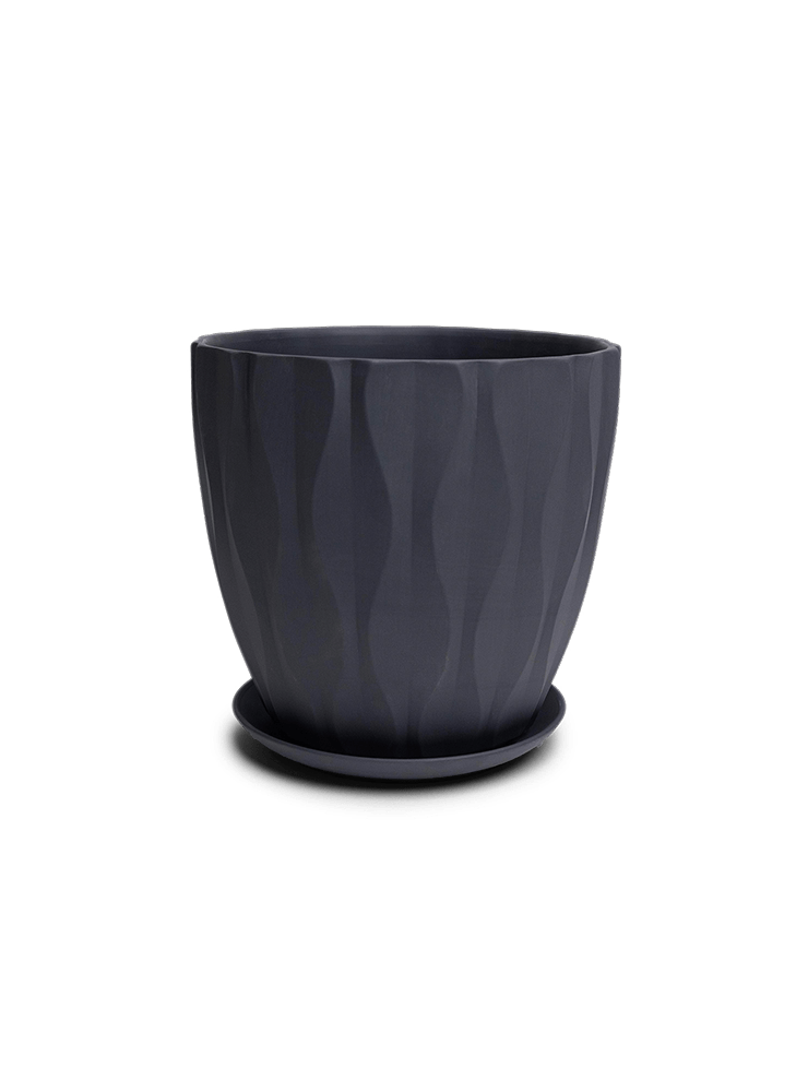 Virago Porcelain Large Indoor Pot With Drainage Hole And Saucer - Chive Ceramics Studio - Pots - Chive US