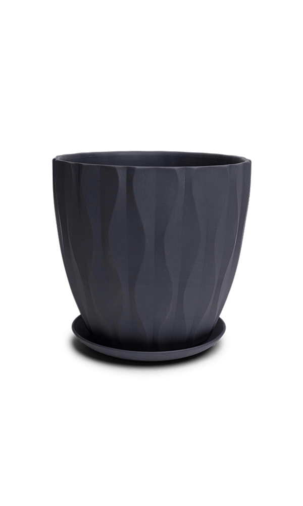 Virago Porcelain Large Indoor Pot With Drainage Hole And Saucer - Chive Ceramics Studio - Pots - Chive US