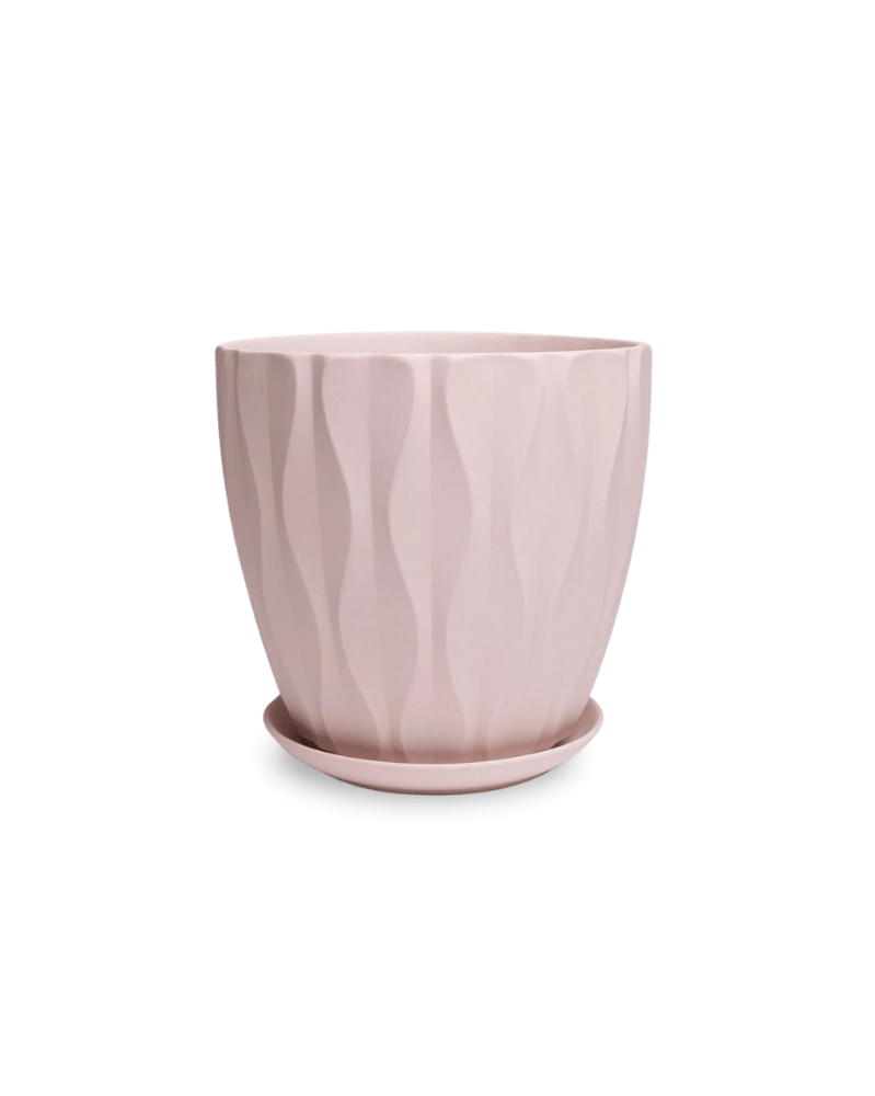 Virago Porcelain Large Indoor Pot With Drainage Hole And Saucer - Chive Ceramics Studio - Pots - Chive US