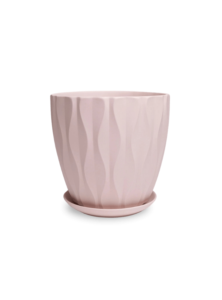 Virago Porcelain Large Indoor Pot With Drainage Hole And Saucer - Chive Ceramics Studio - Pots - Chive US