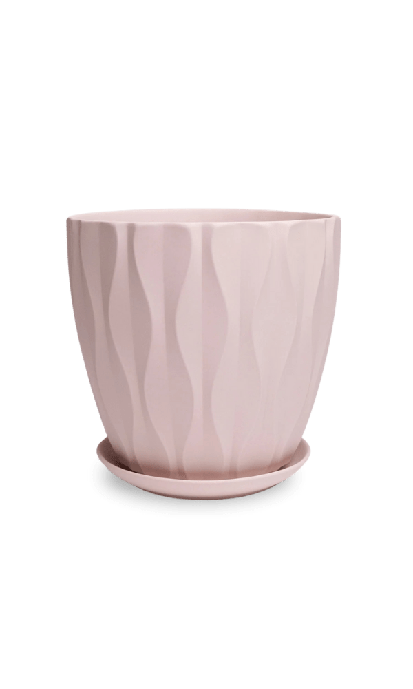 Virago Porcelain Large Indoor Pot With Drainage Hole And Saucer - Chive Ceramics Studio - Pots - Chive US