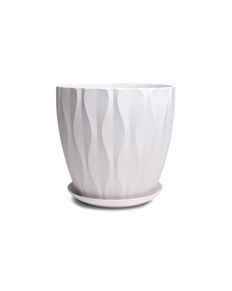 Virago Porcelain Large Indoor Pot With Drainage Hole And Saucer - Chive Ceramics Studio - Pots - Chive US