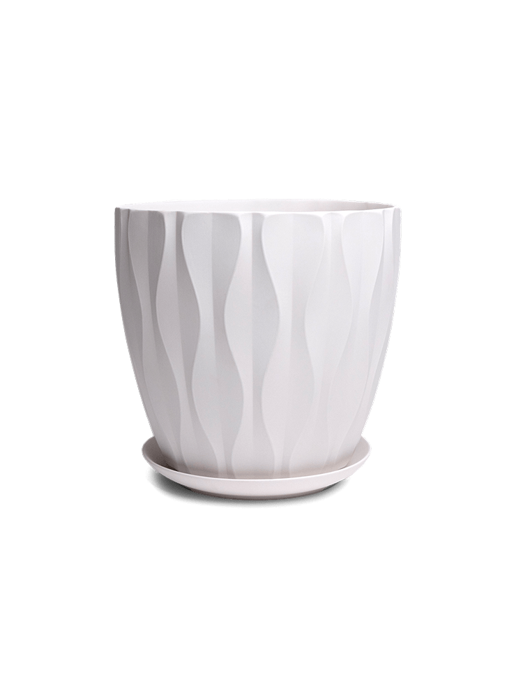 Virago Porcelain Large Indoor Pot With Drainage Hole And Saucer - Chive Ceramics Studio - Pots - Chive US