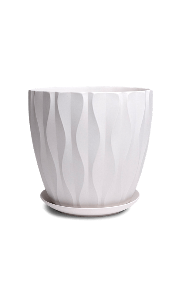 Virago Porcelain Large Indoor Pot With Drainage Hole And Saucer - Chive Ceramics Studio - Pots - Chive US