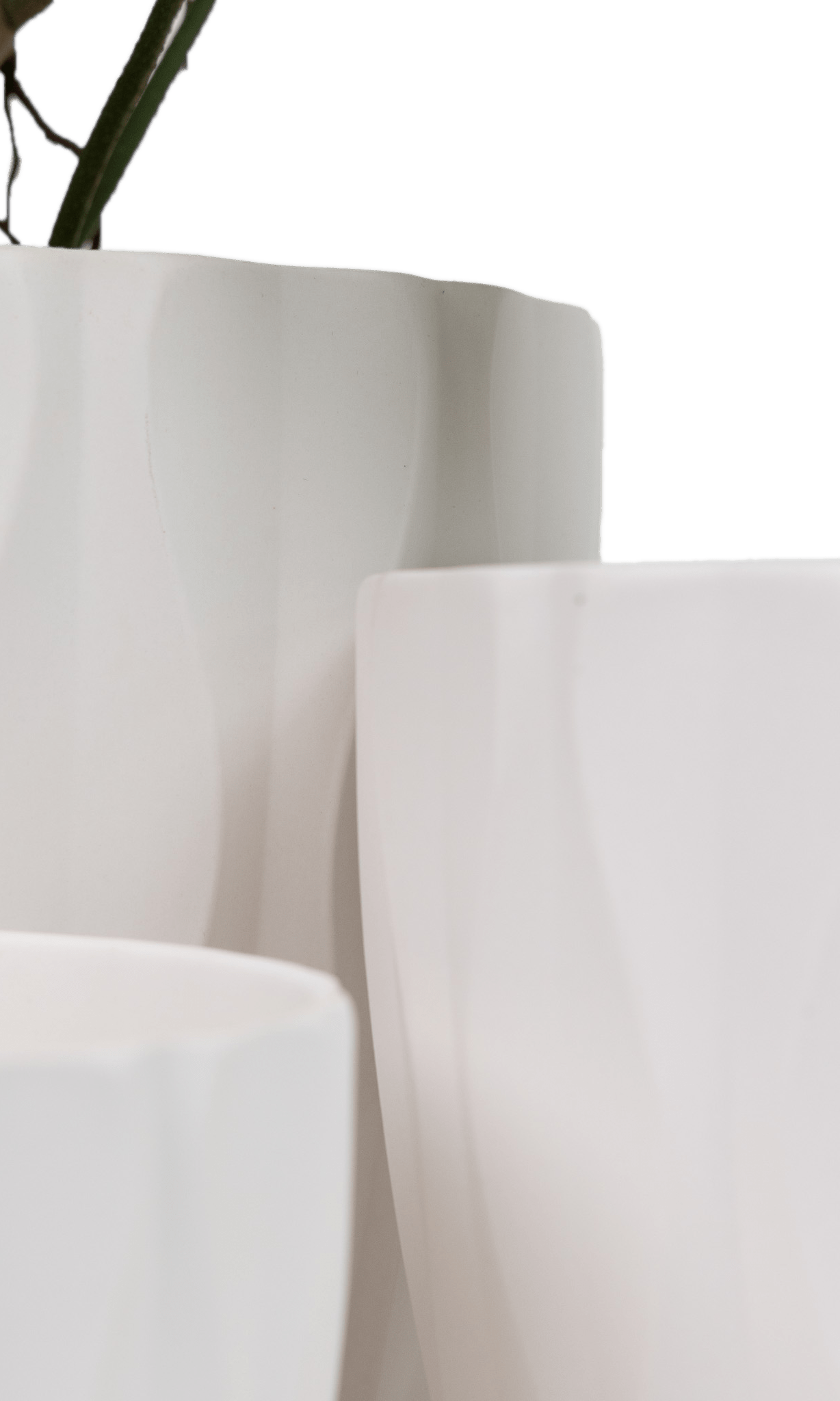 Virago Porcelain Large Indoor Pot With Drainage Hole And Saucer - Chive Ceramics Studio - Pots - Chive US