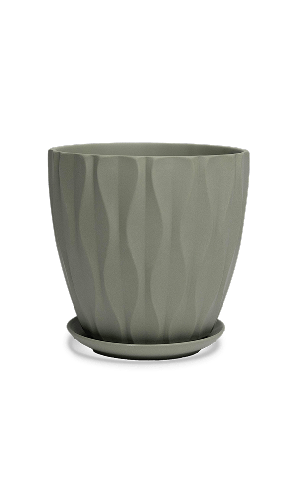 Virago Porcelain Large Indoor Pot With Drainage Hole And Saucer - Chive Ceramics Studio - Pots - Chive US