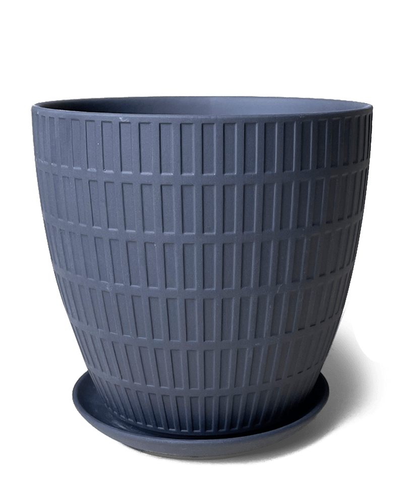 Virago Porcelain Large Indoor Pot With Drainage Hole And Saucer - Chive Ceramics Studio - Pots - Chive US