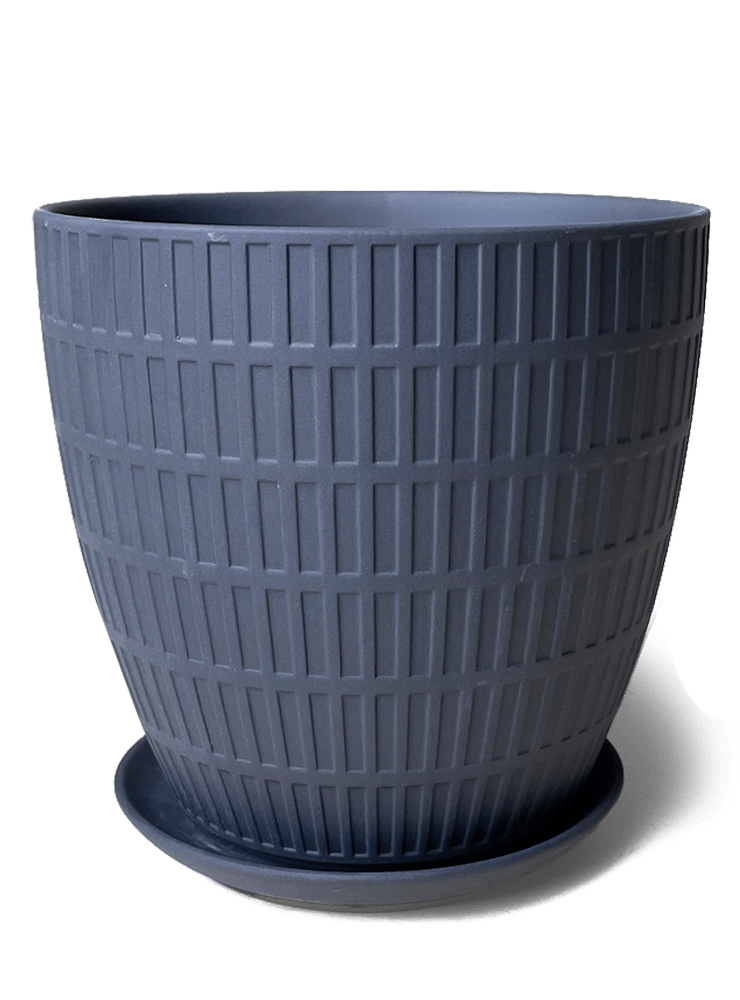 Virago Porcelain Large Indoor Pot With Drainage Hole And Saucer - Chive Ceramics Studio - Pots - Chive US