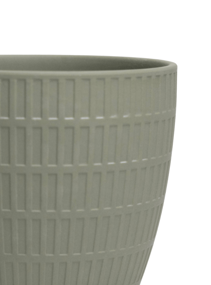 Virago Porcelain Large Indoor Pot With Drainage Hole And Saucer - Chive Ceramics Studio - Pots - Chive US