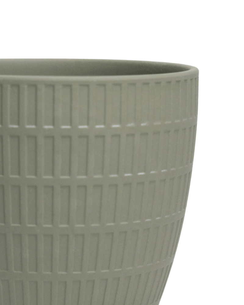 Virago Porcelain Large Indoor Pot With Drainage Hole And Saucer - Chive Ceramics Studio - Pots - Chive US