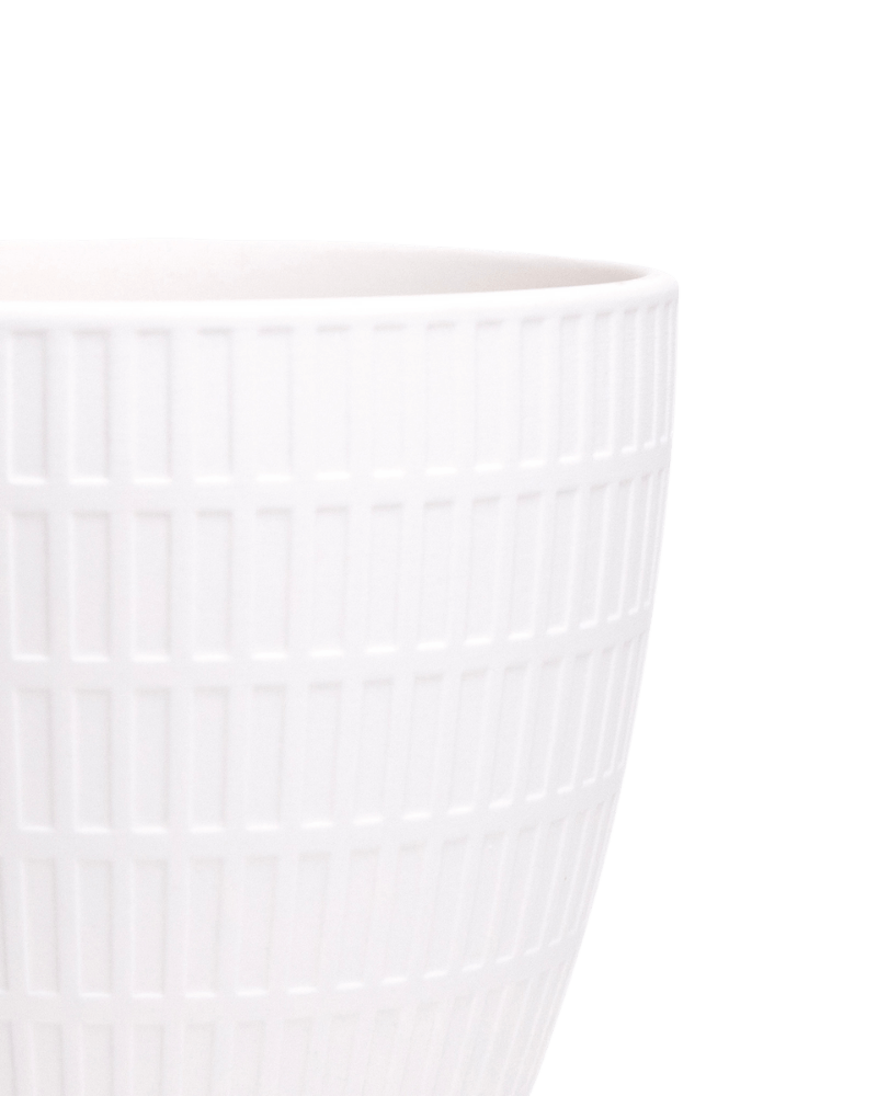 Virago Porcelain Large Indoor Pot With Drainage Hole And Saucer - Chive Ceramics Studio - Pots - Chive US