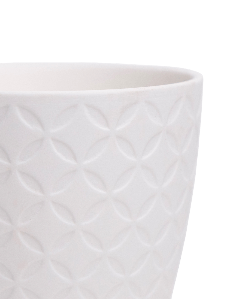 Virago 3.5" Porcelain Pot With Drainage Hole And Saucer - Chive Ceramics Studio - Pots - Chive Ceramics Studio