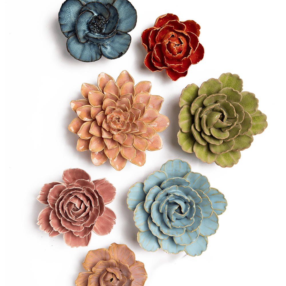 Villandry Gardens - 7 Piece Set - Chive Ceramics Studio - Ceramic Flower Sets - Chive Ceramics Studio